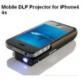 High Bright Dlp Pico Mini Projector For Iphone With Usb , Charging Battery
